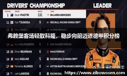 弗赖堡客场轻取科隆，稳步向前迈进德甲积分榜